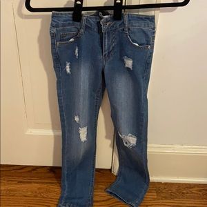 Girls kids ripped skinny jeans